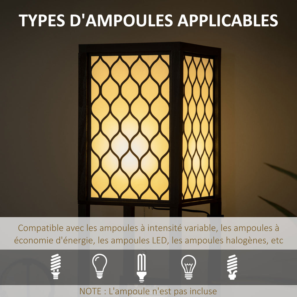 Lampadaire à Étagères Nid d'Abeille — Noir