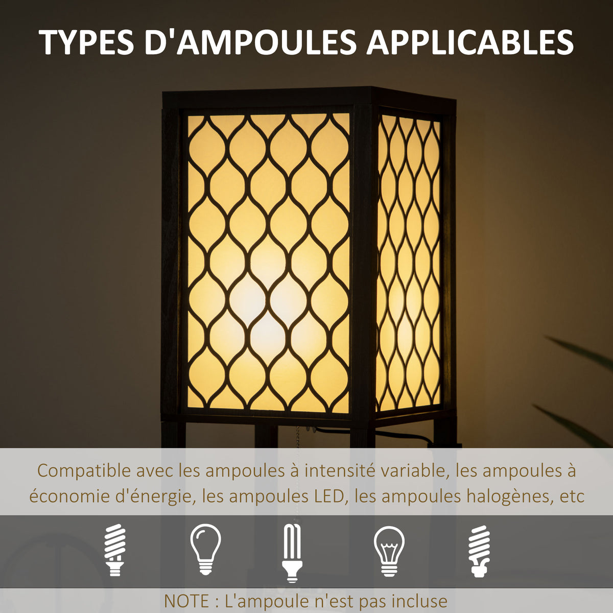 Lampadaire à Étagères Nid d'Abeille — Noir