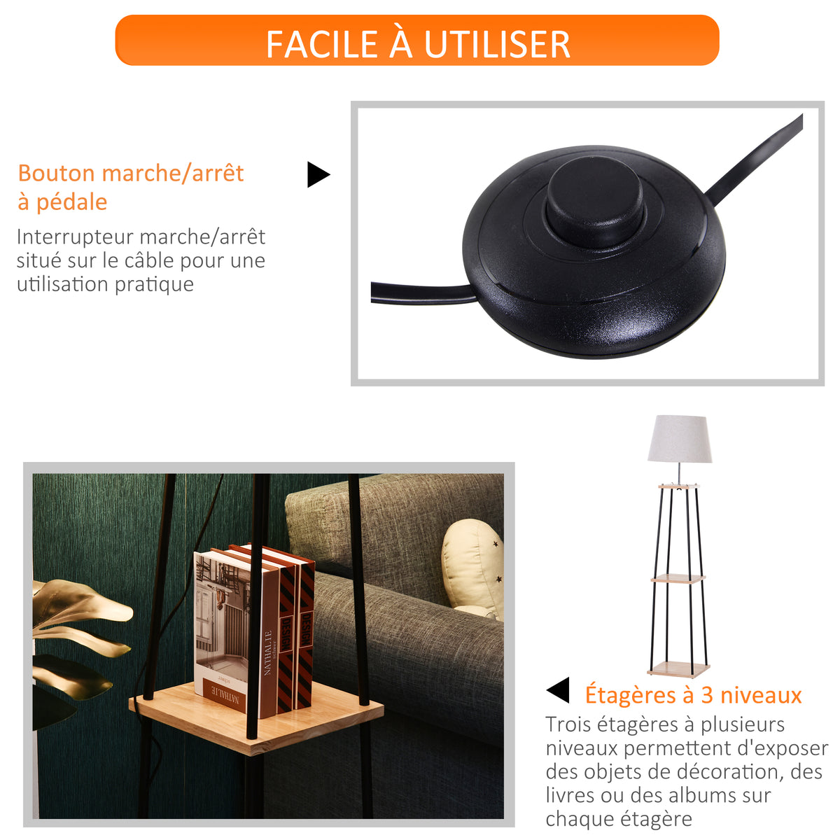 Lampadaire Design Contemporain — Bois & Lin