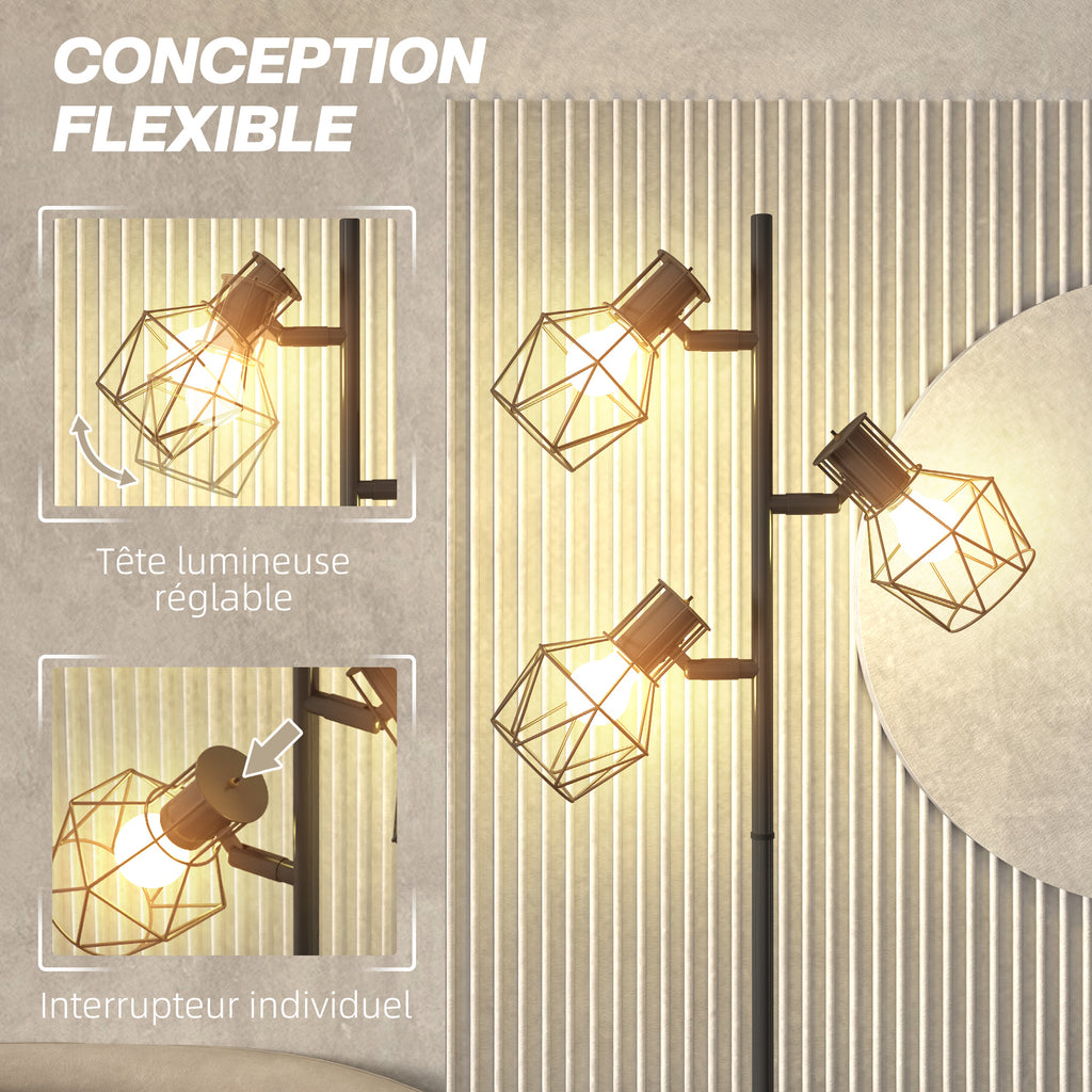 Lampadaire 3 Lumières — Noir