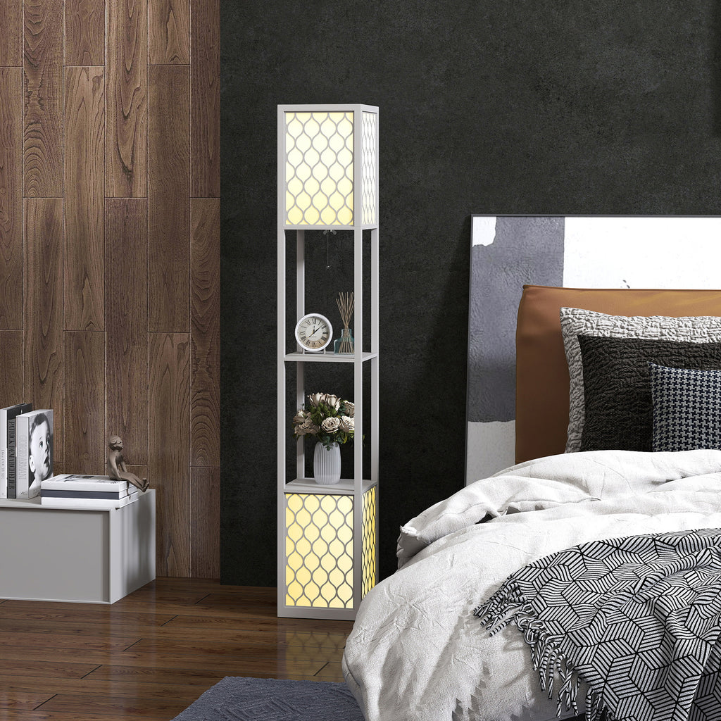 Lampadaire à Étagères Nid d'Abeille — Gris