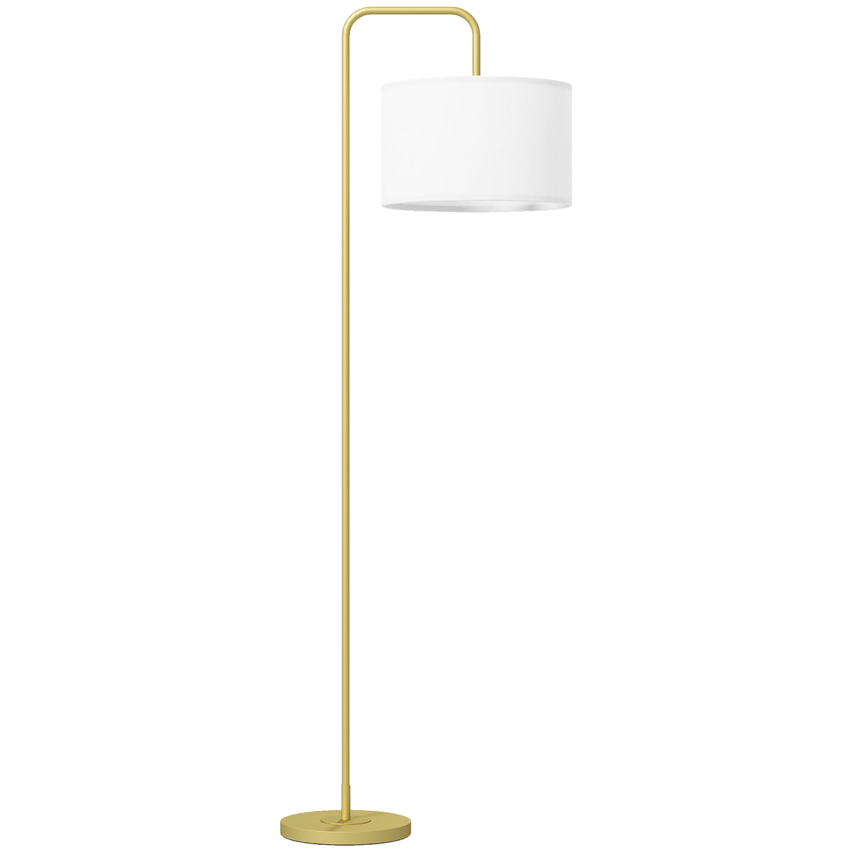 Lampadaire Moderne Aspect Lin — Doré & Blanc