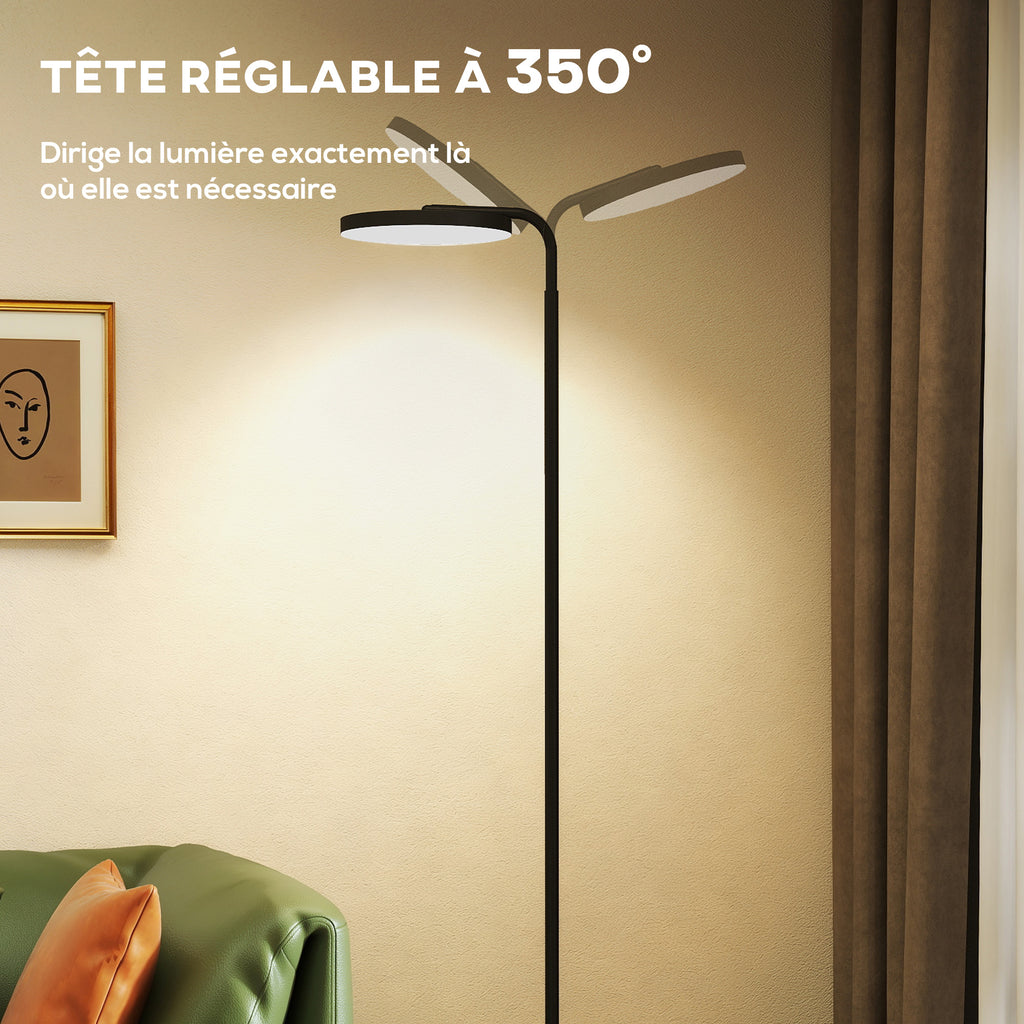 Lampadaire LED Orientable Dimmable — Noir