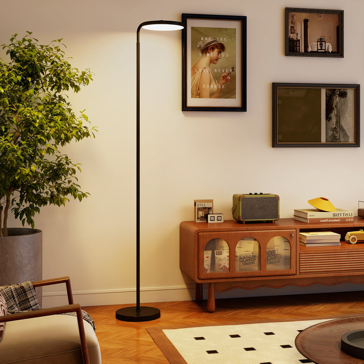 Lampadaire LED Orientable Dimmable — Noir