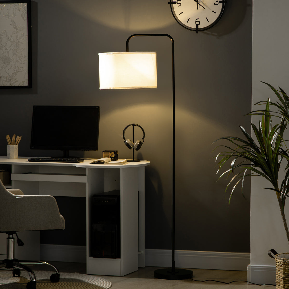 Lampadaire Métal Moderne — Noir