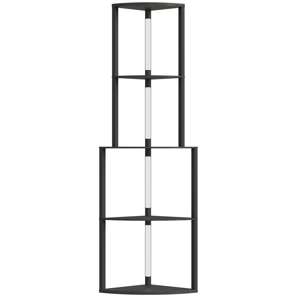 Lampadaire d'Angle à Étagères — Noir