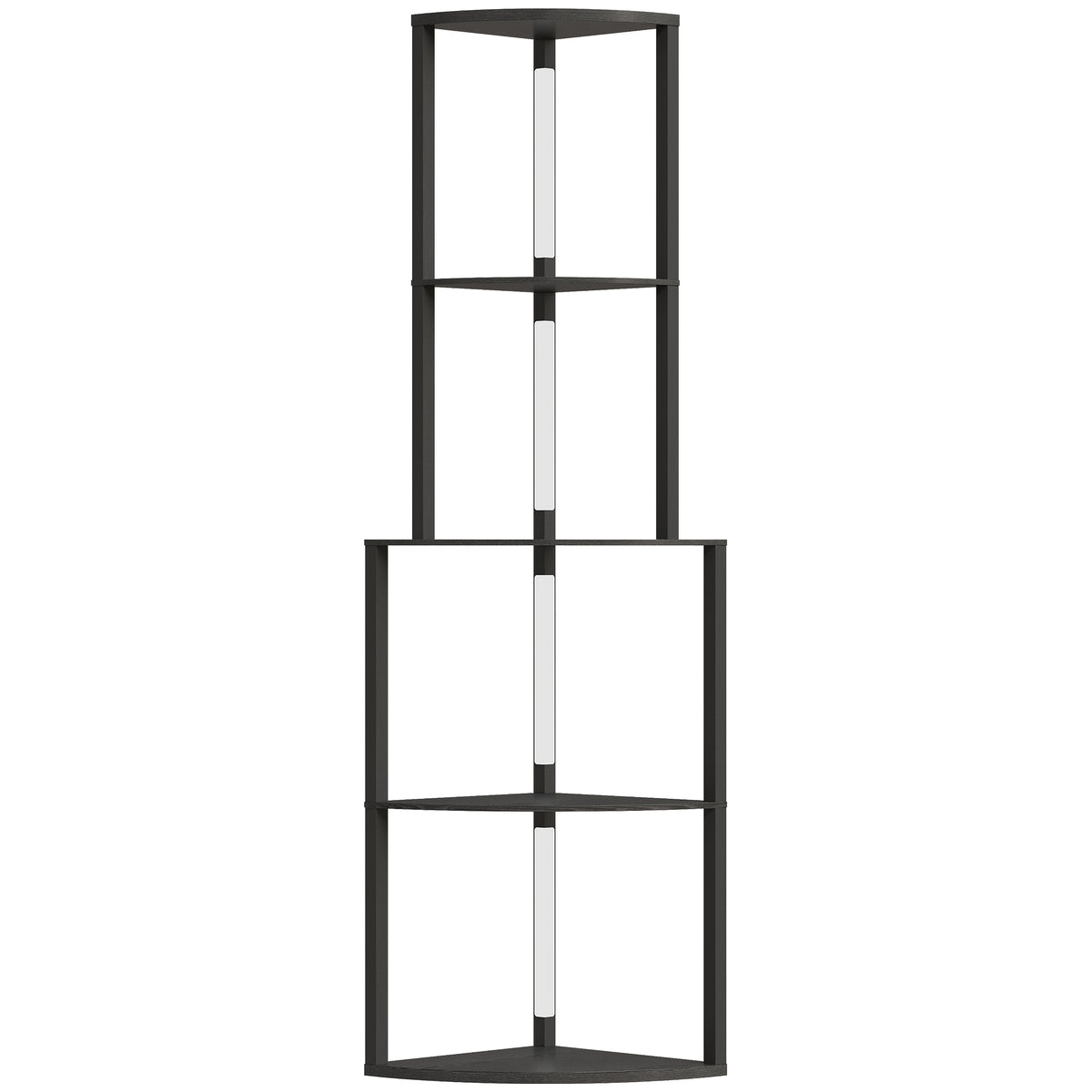Lampadaire d'Angle à Étagères — Noir