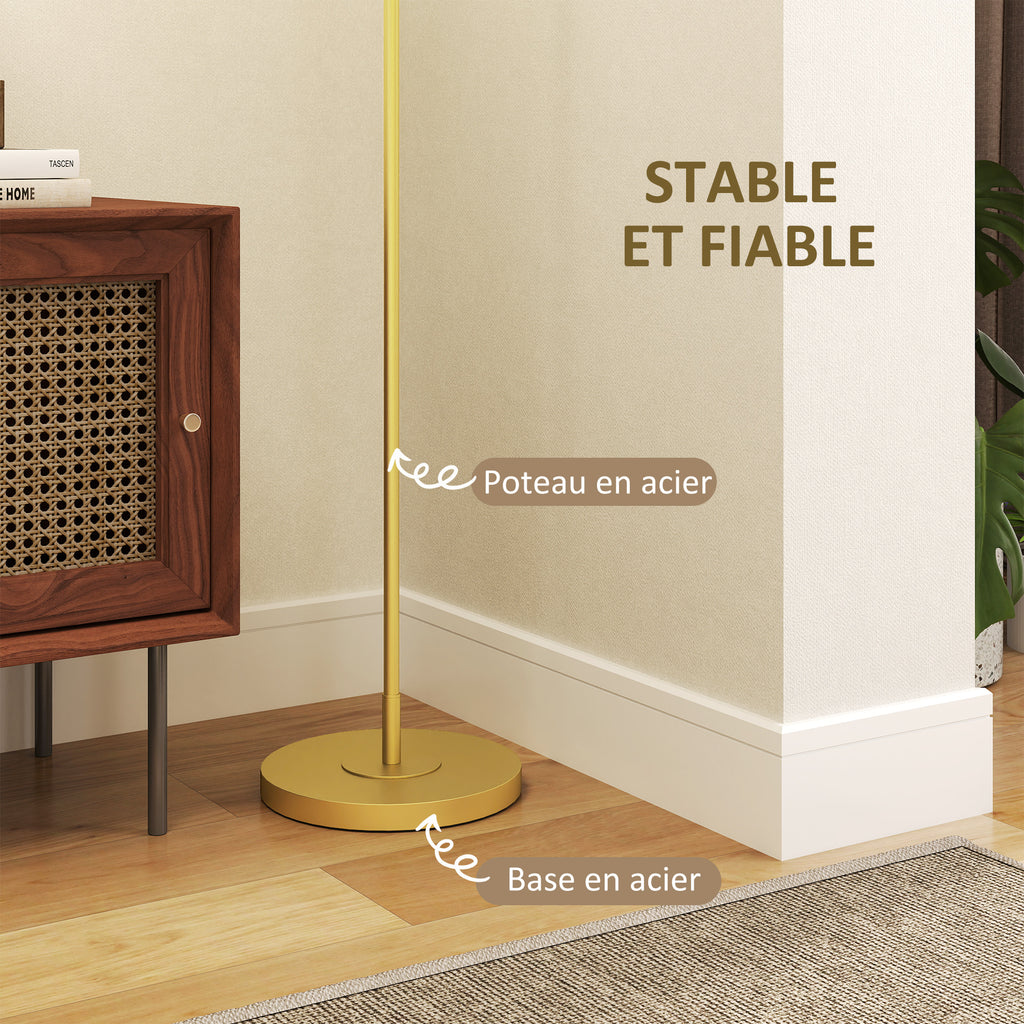 Lampadaire Moderne Aspect Lin — Doré & Blanc