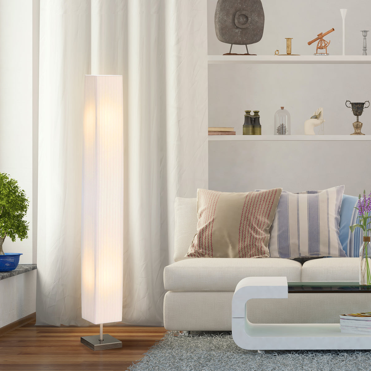 Lampadaire Moderne Acier — Blanc