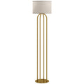 Lampadaire Abat-Jour Lin — Doré & Beige