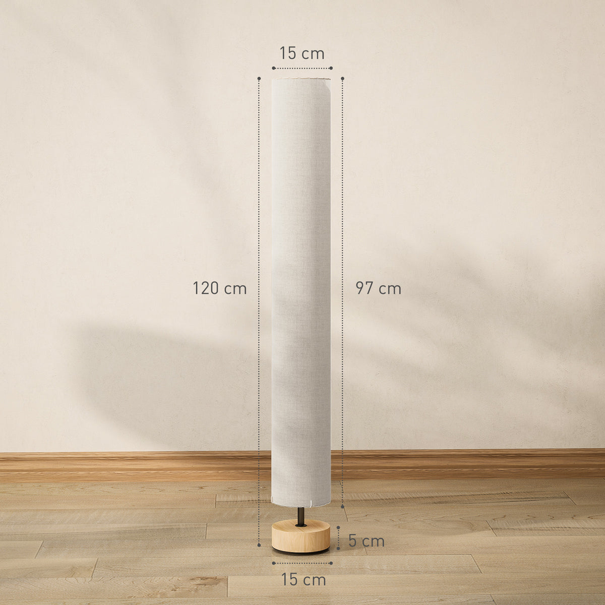 Lampadaire Abat-Jour Lin — Beige