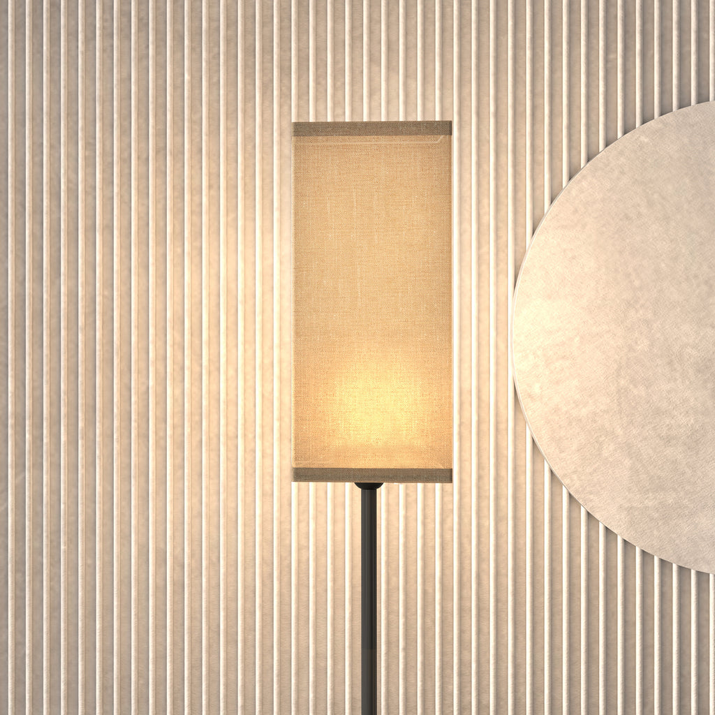 Lampadaire Abat-Jour Effet Lin — Noir
