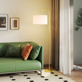 Lampadaire Moderne Aspect Lin — Doré & Blanc