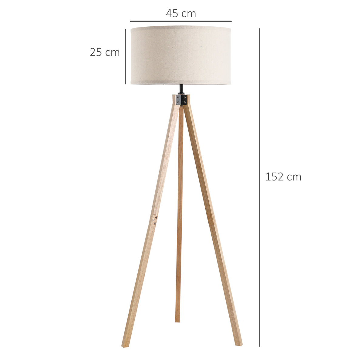 Lampadaire Trépied Scandinave — Bois & Lin
