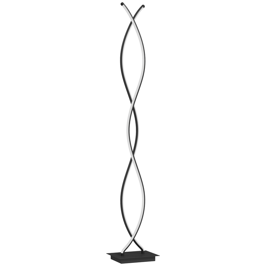Lampadaire Double Spirale 3 Niveaux — Noir