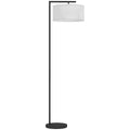 Lampadaire Abat-Jour Lin — Noir & Blanc