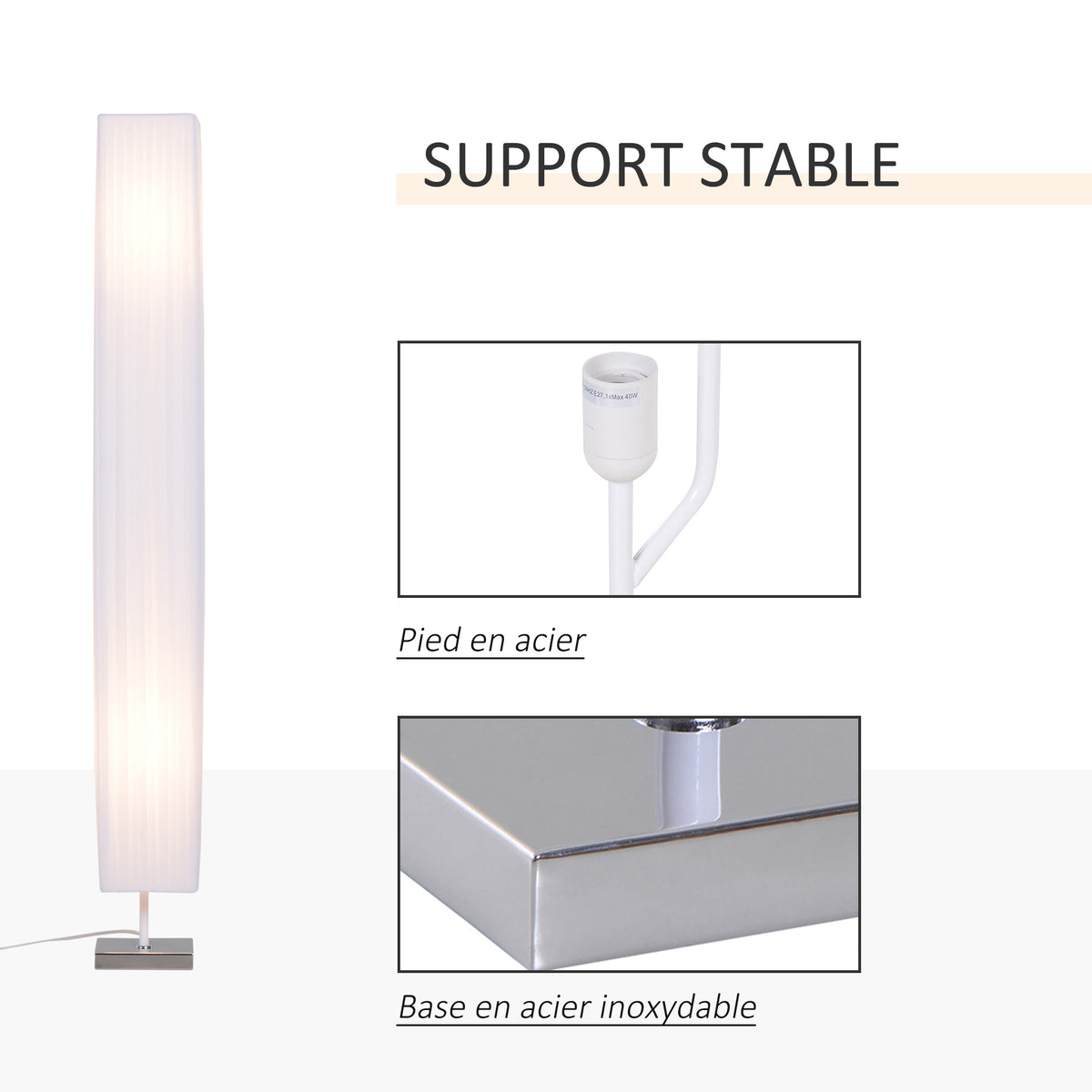 Lampadaire Moderne Acier — Blanc