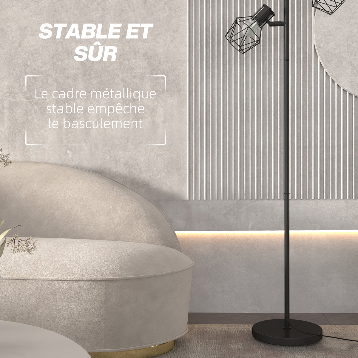 Lampadaire 3 Lumières — Noir