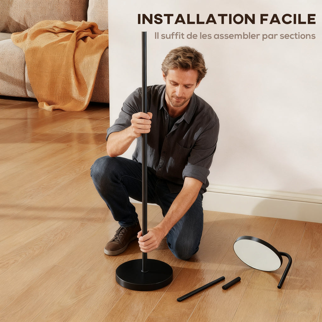 Lampadaire LED Orientable Dimmable — Noir