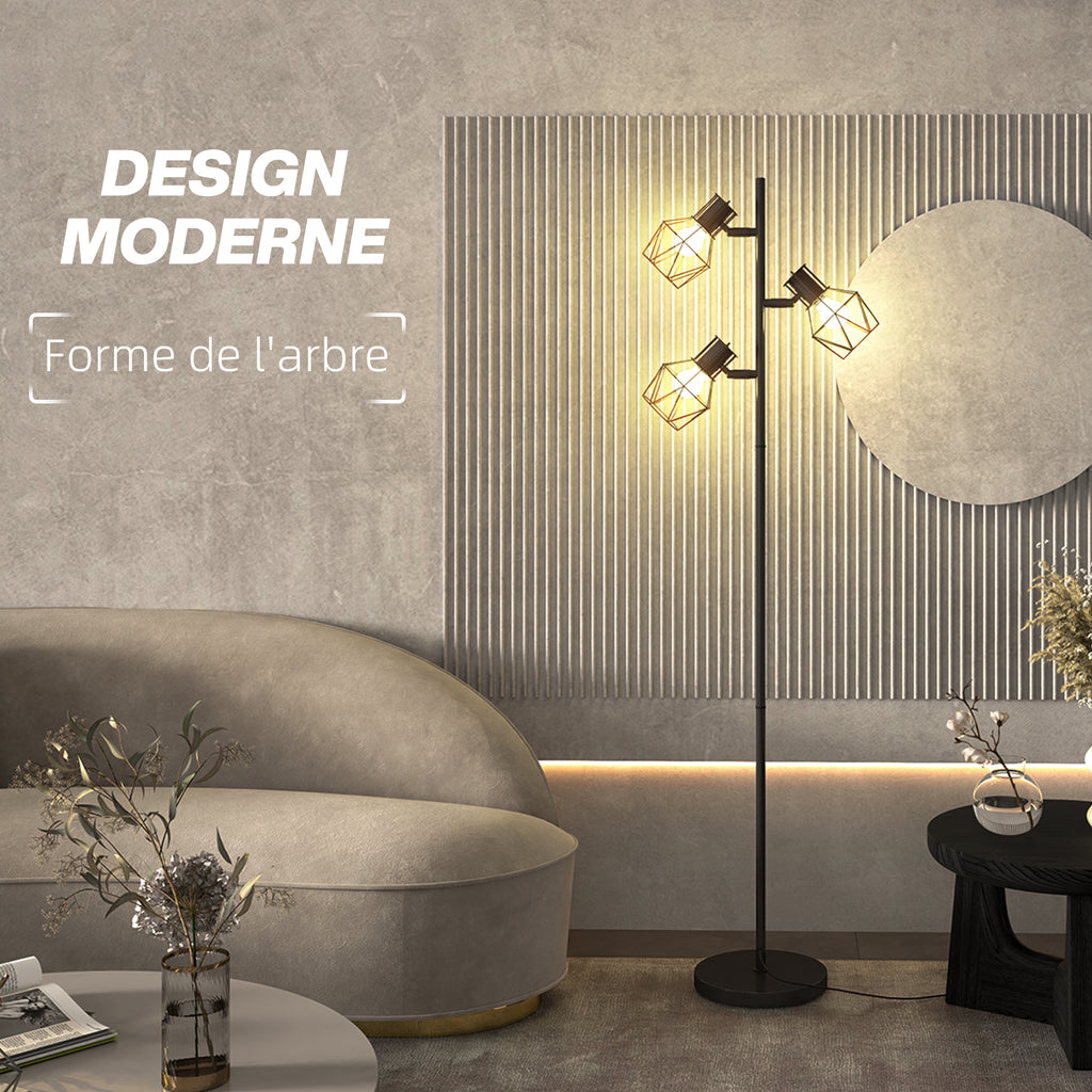 Lampadaire 3 Lumières — Noir