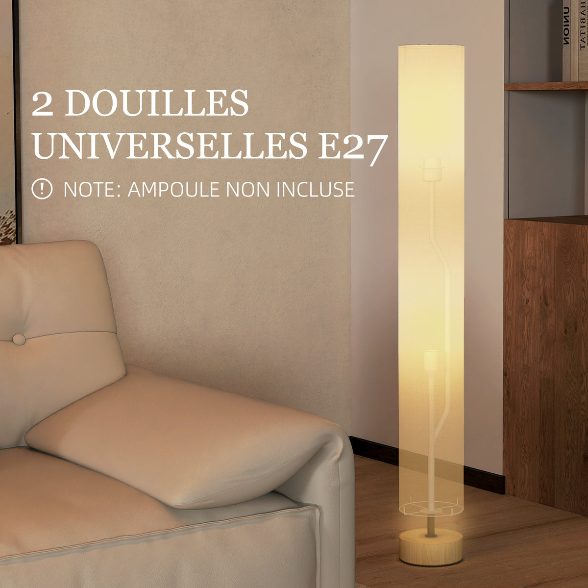 Lampadaire Abat-Jour Lin — Beige