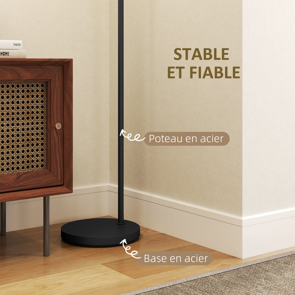 Lampadaire Abat-Jour Lin — Noir & Blanc
