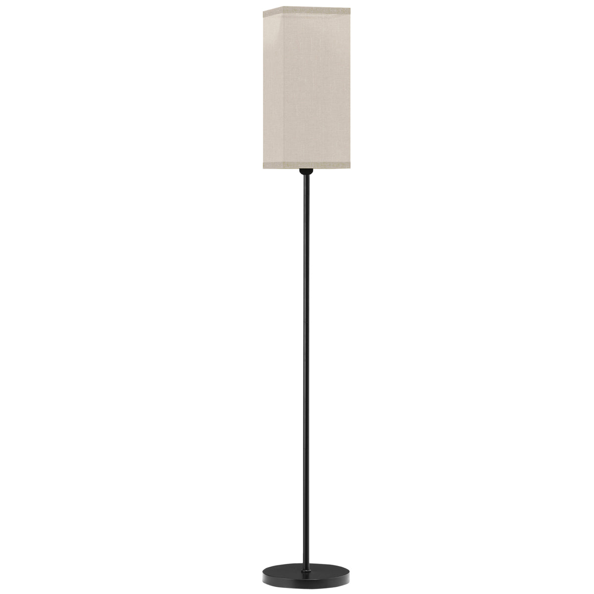 Lampadaire Abat-Jour Effet Lin — Noir
