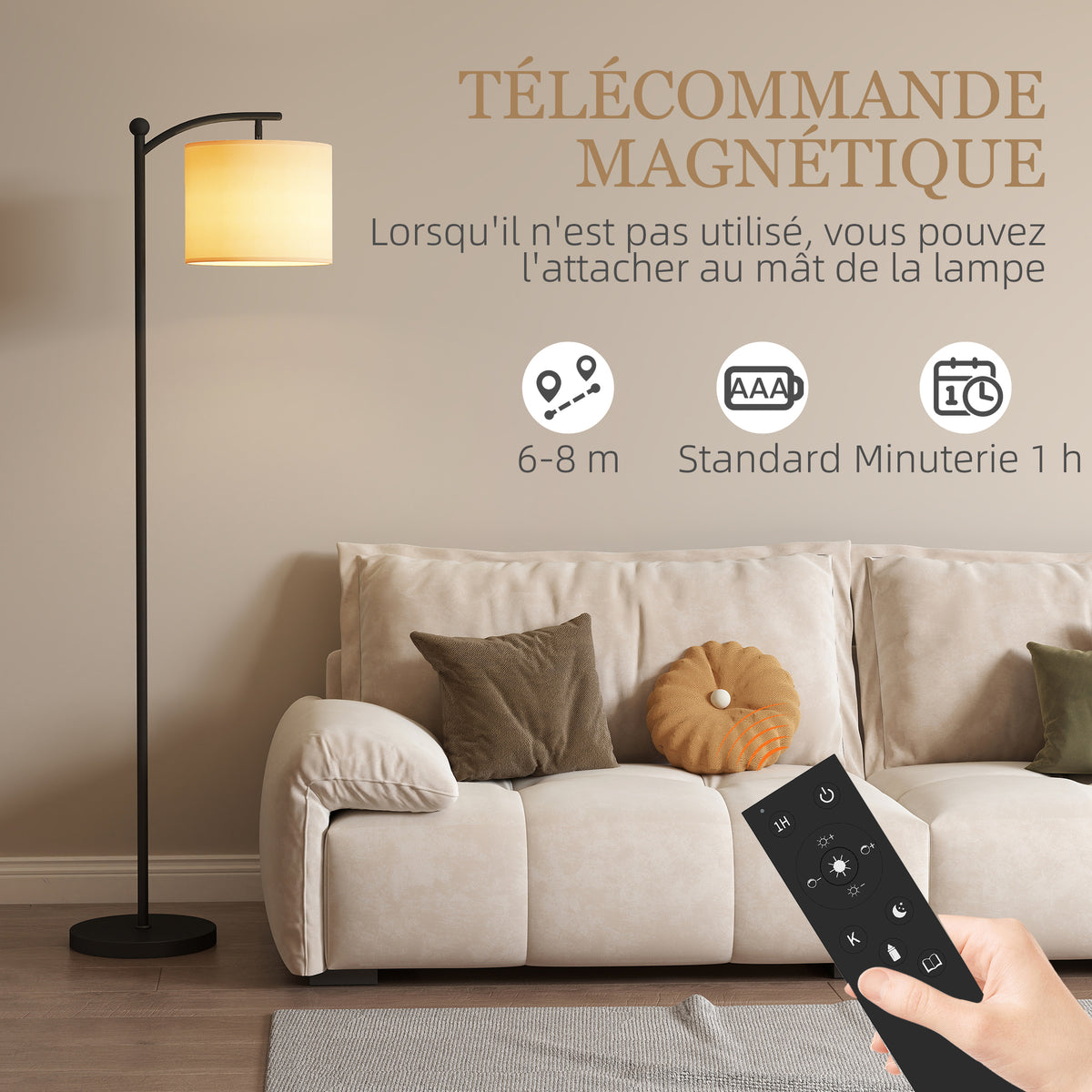 Lampadaire Dimmable 2 Températures — Noir