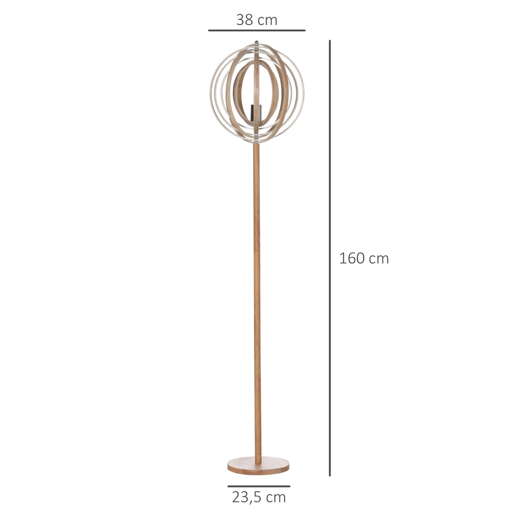 Lampadaire Circulaire — Bois Naturel Clair