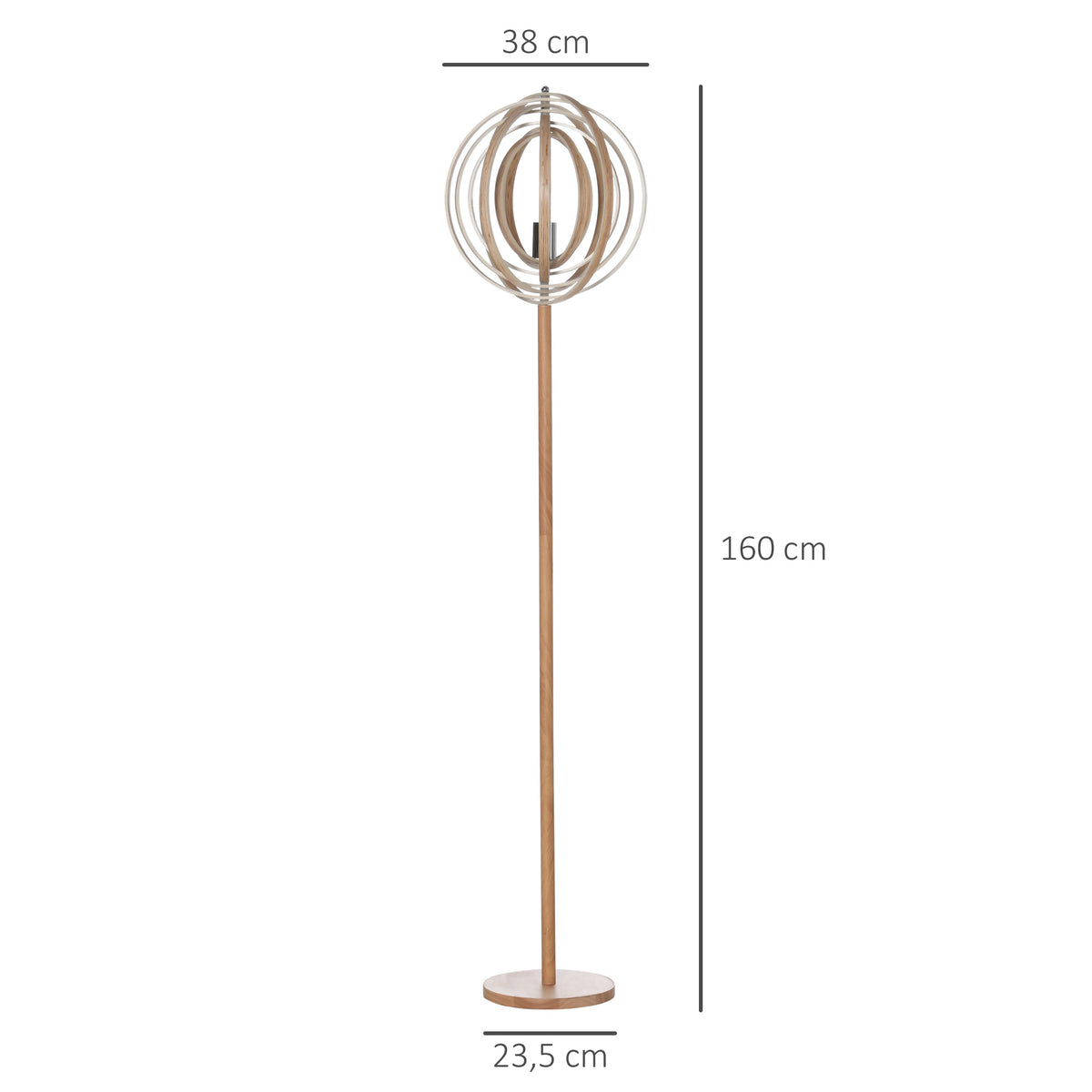 Lampadaire Circulaire — Bois Naturel Clair