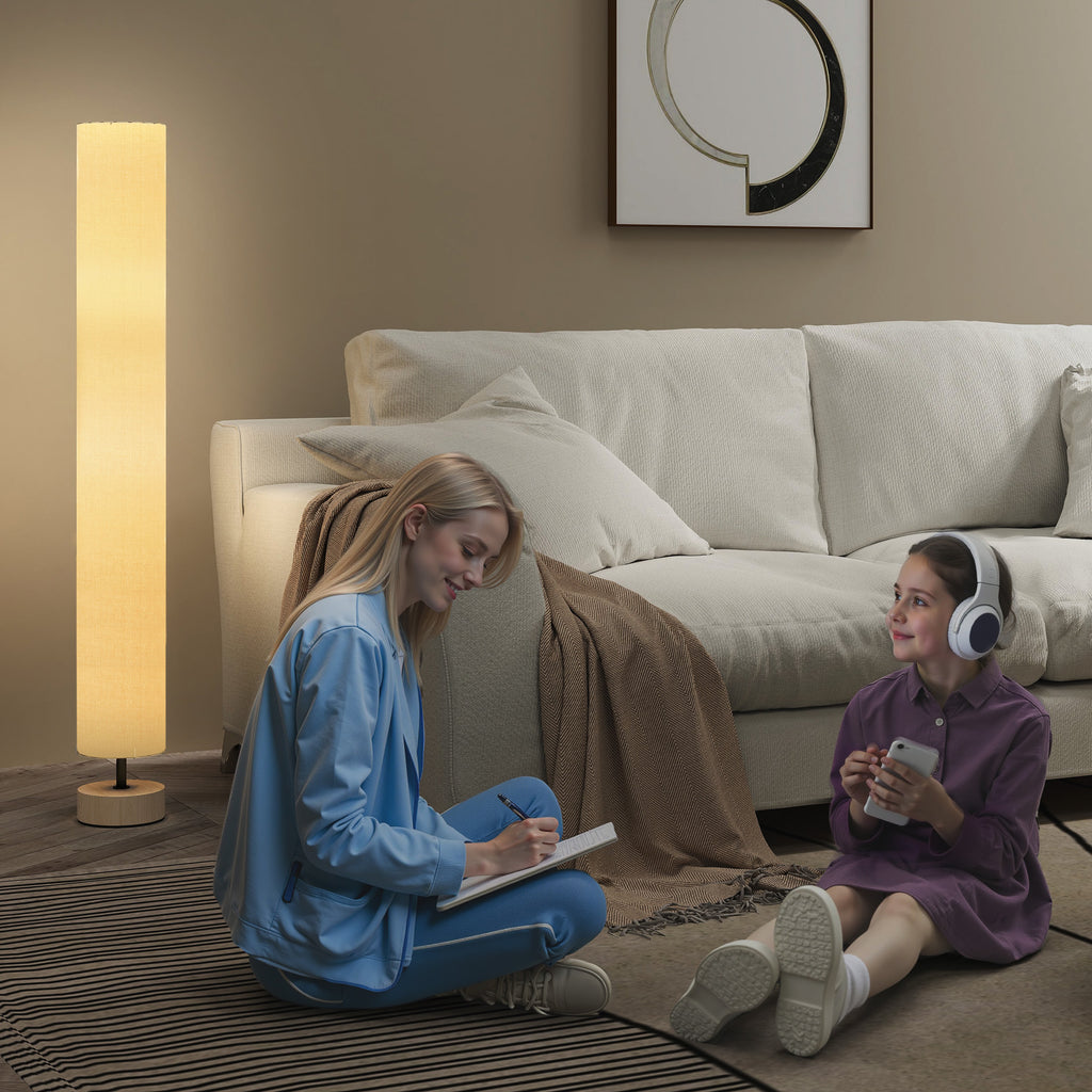 Lampadaire Abat-Jour Lin — Beige