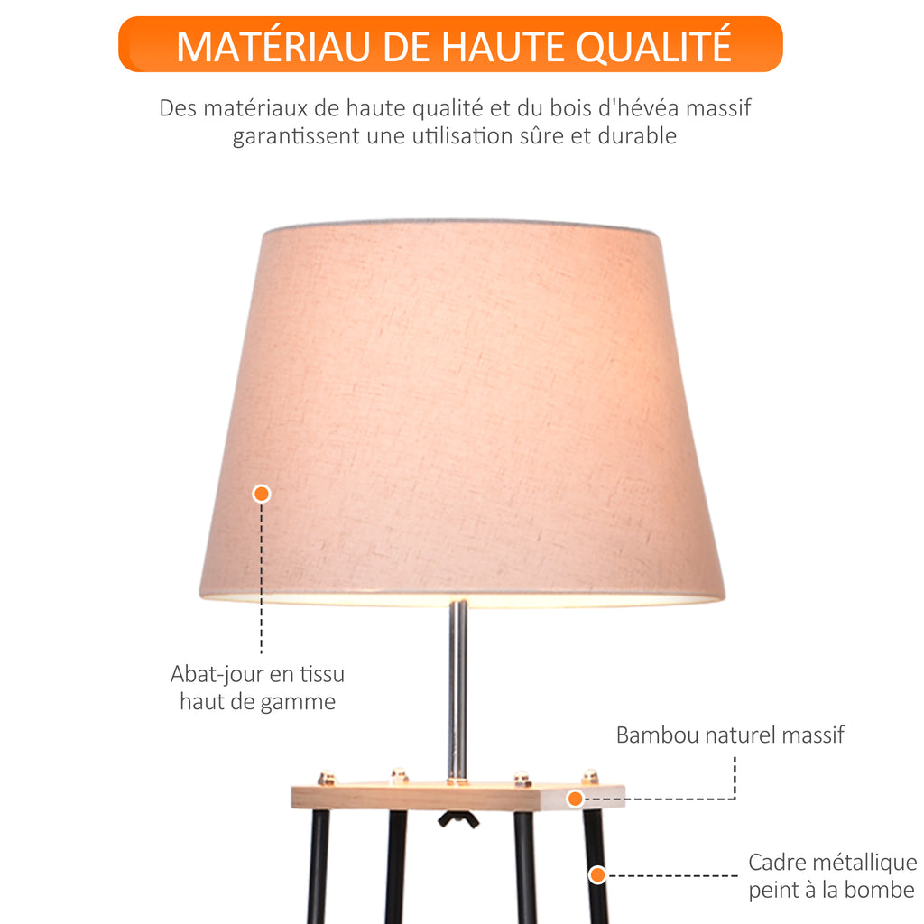Lampadaire Design Contemporain — Bois & Lin