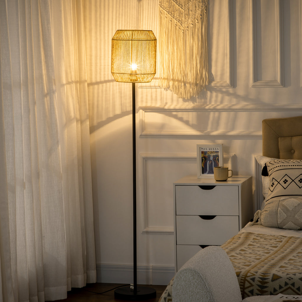 Lampadaire Abat-Jour Corde de Papier — Naturel