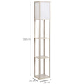 Lampadaire à Étagères 4 Niveaux — Chêne