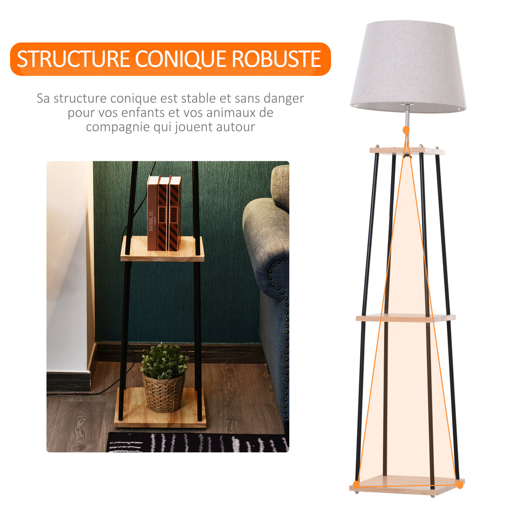 Lampadaire Design Contemporain — Bois & Lin