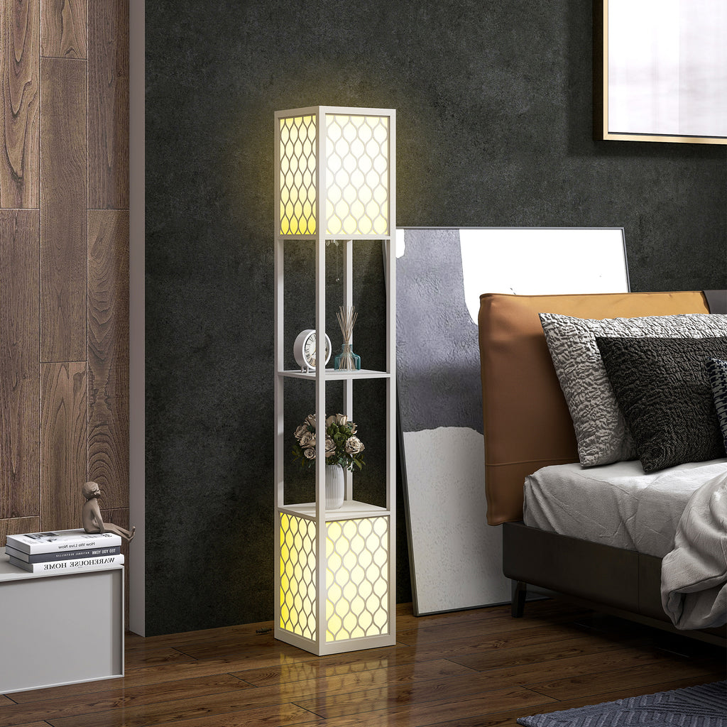 Lampadaire à Étagères Nid d'Abeille — Gris