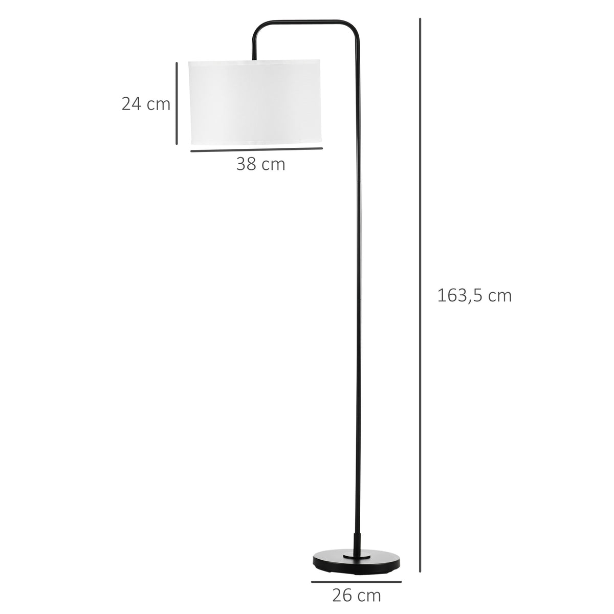 Lampadaire Métal Moderne — Noir