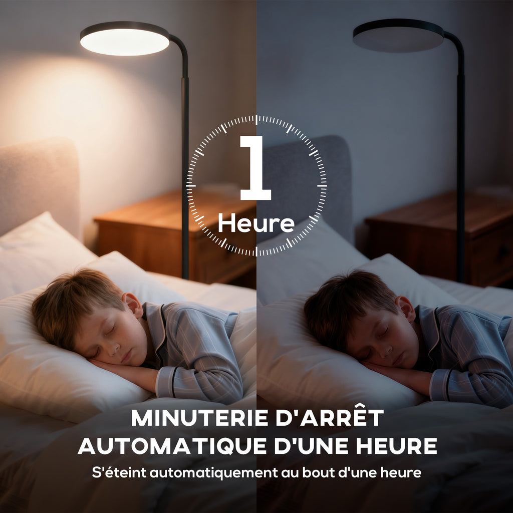 Lampadaire LED Orientable Dimmable — Noir